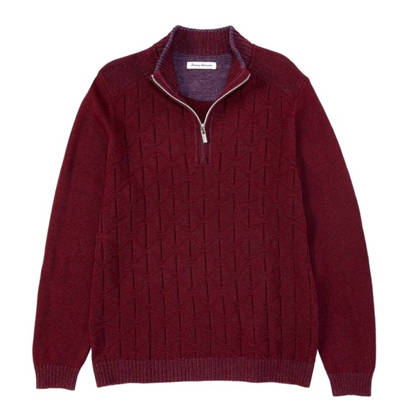 Tommy Bahama Other - NWT Tommy Bahama Burgundy Palm Vista Sweater SZ XL